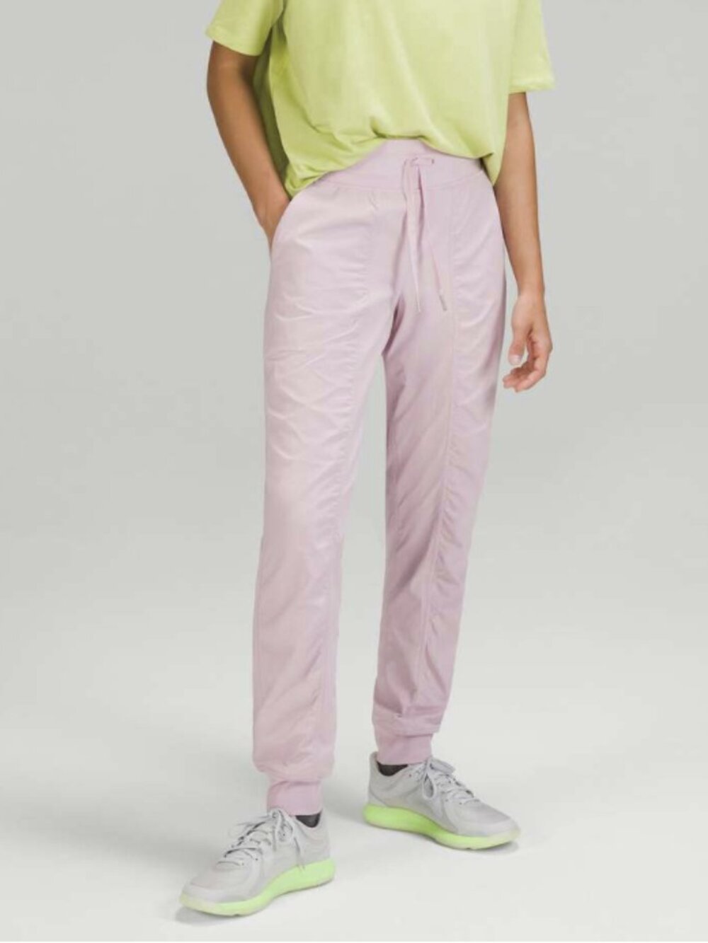 Lululemon Dance Studio Lined Mid-Rise Jogger Pants Pink Peony Swift Size 12
